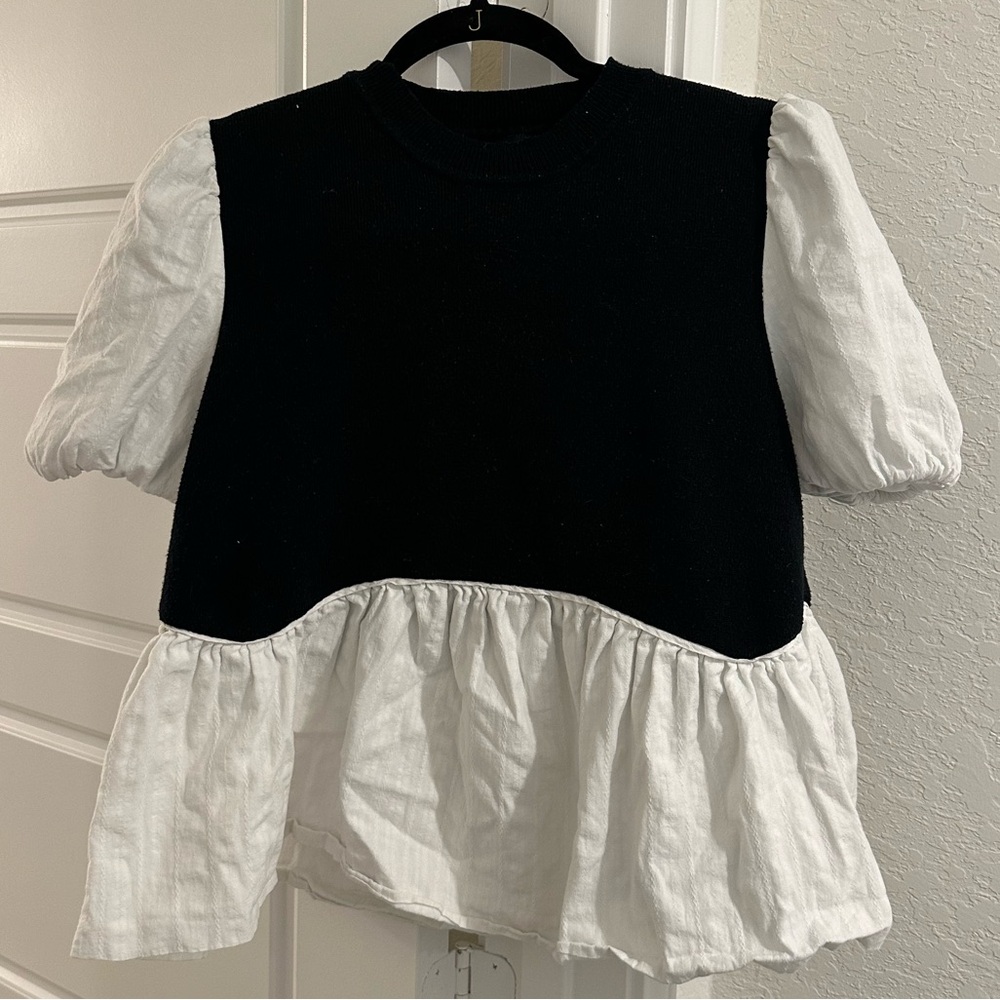 Puff Sleeve Knit Top